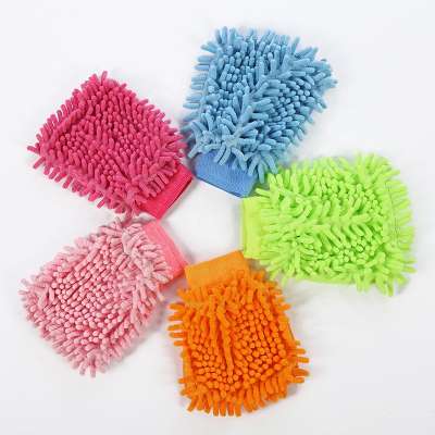 Wholesale china factory New products most popular Coral fleece chenille car washing gloves