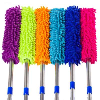 Wholesales flexible stainless steel cleaning magic chenille duster with extendable handle