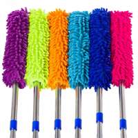 Wholesales flexible stainless steel cleaning magic chenille duster with extendable handle